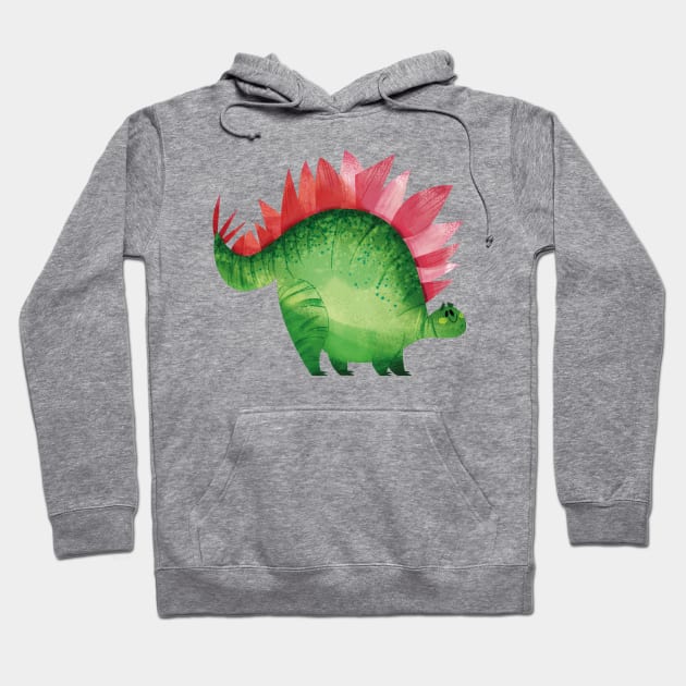 Happy Stegosaurus Dinosaur Hoodie by Geeksarecool